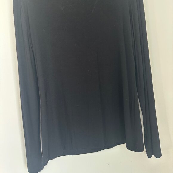 Anne Klein Black Lightweight Hooded Cardigan | Soft Knit Layering Top (Size L) - Picture 5 of 5